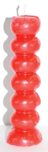 Red Seven Knob Love Candle